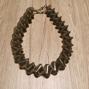 Funky, Spiral, Gold Necklace